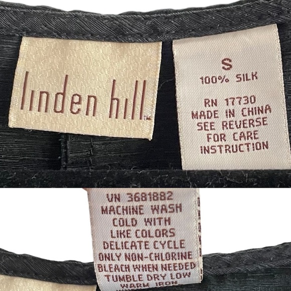 Linden HILL Vintage Silk Sleeveless Midi Maxi Dress Tie Waist Belt Black S - Picture 5 of 5